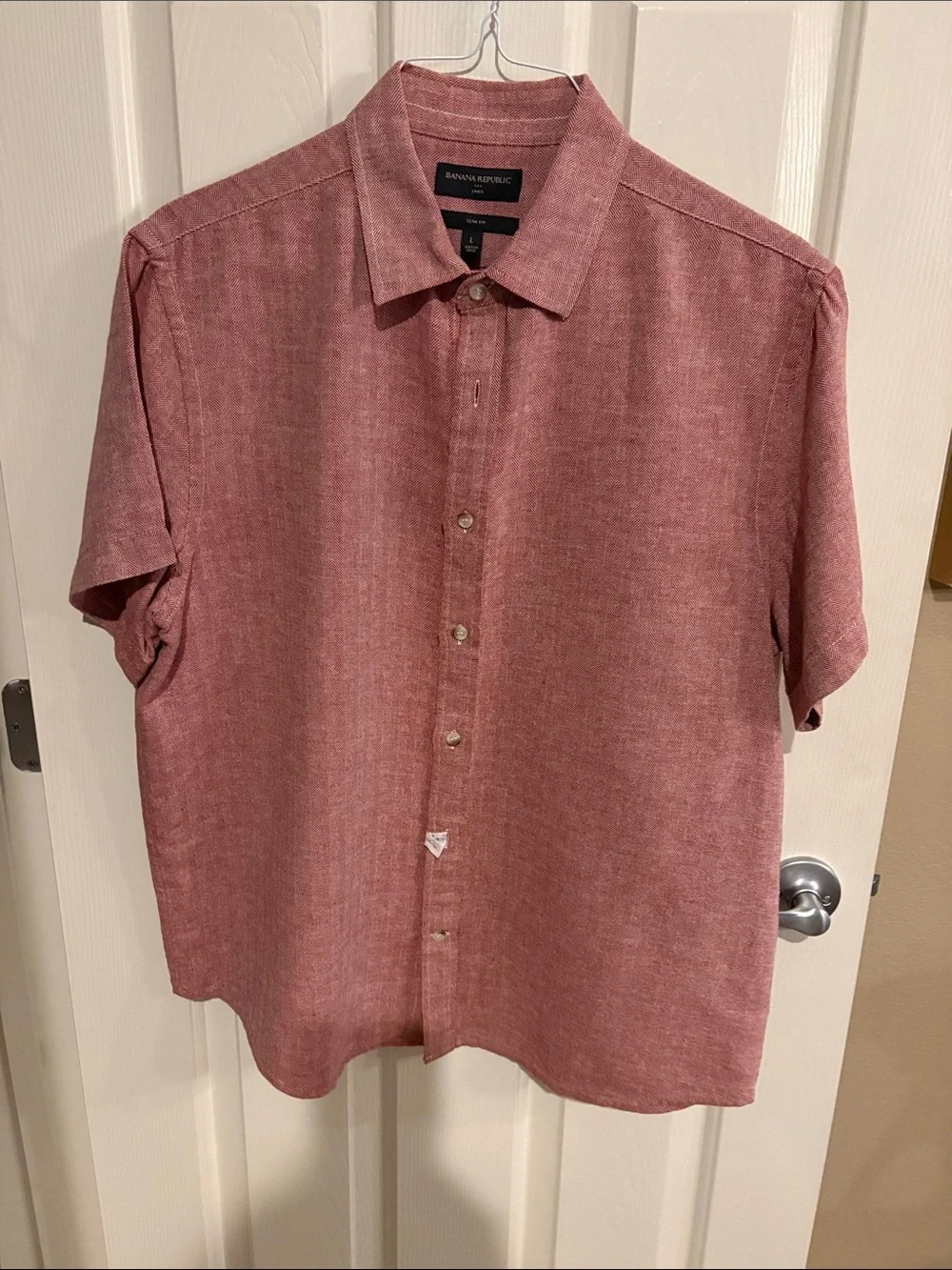 Banana Republic Men's Short-Sleeve Button-Down Shirt - Dusty Rose